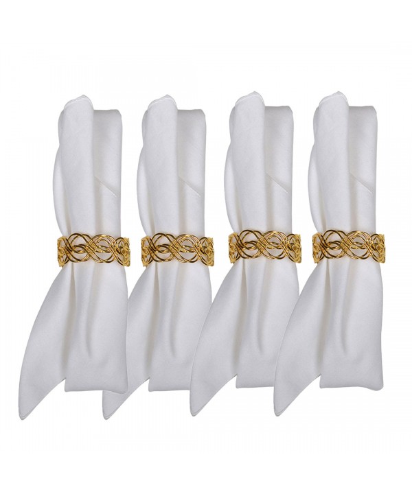 Lot de 4 ronds de serviettes tresses