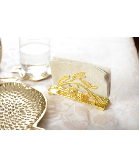 Pomegranate-shaped golden napkin holder