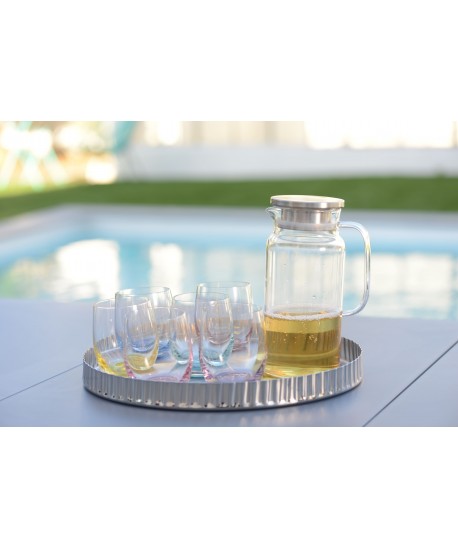 Water carafe with stainless steel lid, 1.2 l