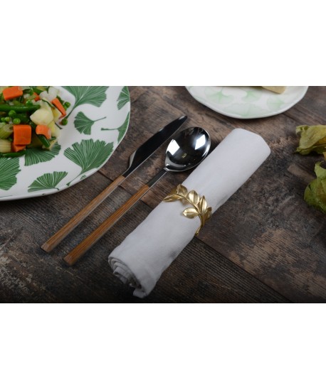 Leaf napkin rings - set of 4