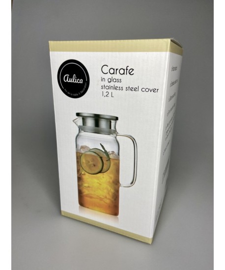Water carafe with stainless steel lid, 1.2 l