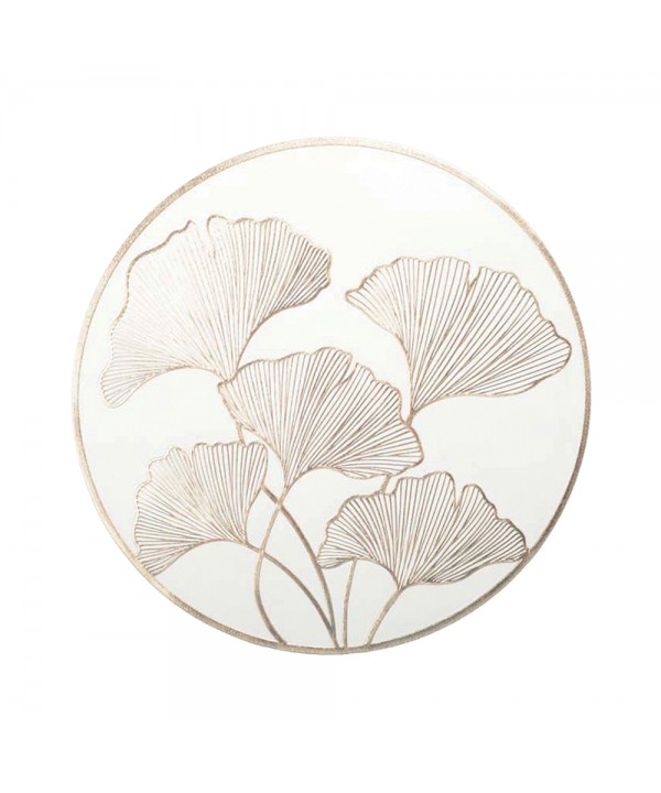 White and gold ginkgo placemat