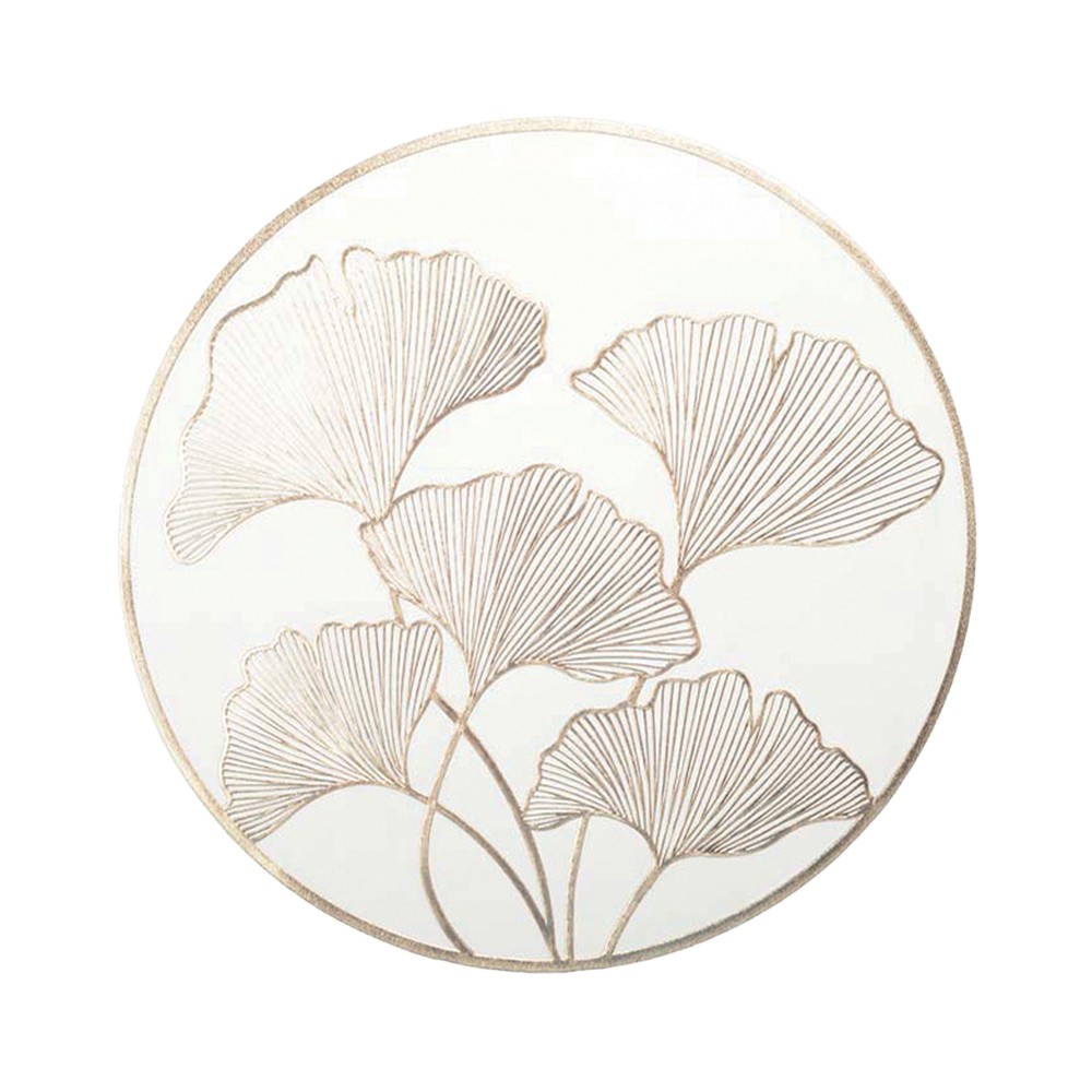White and gold ginkgo placemat