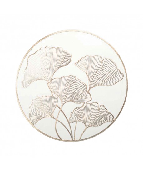 White and gold ginkgo placemat