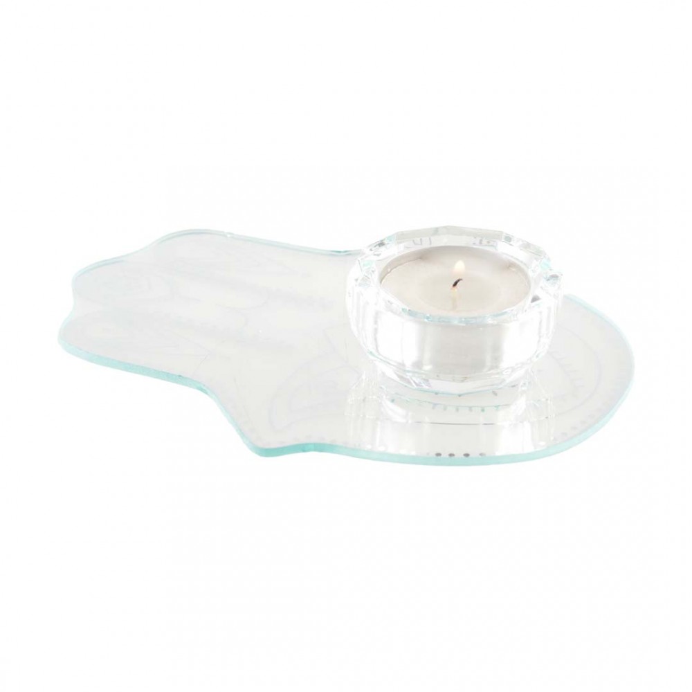 Fatma hand candleholder 12x15cm mirror silver