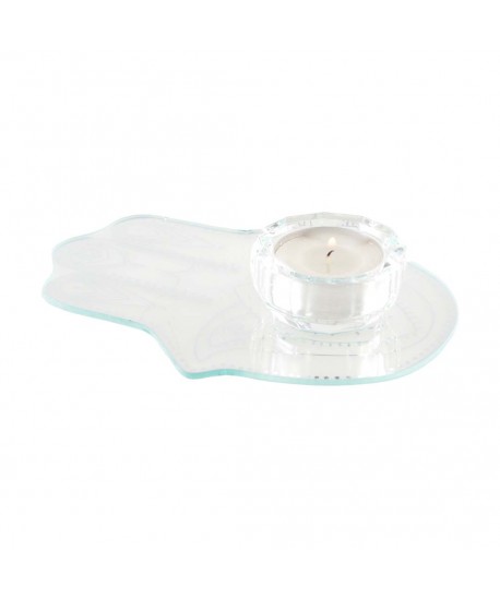 Fatma hand candleholder 12x15cm mirror silver