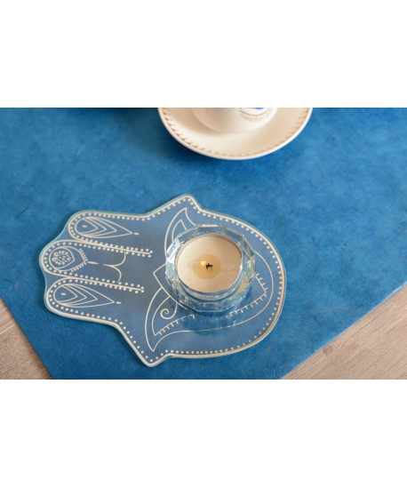 Fatma hand candleholder 12x15cm mirror silver