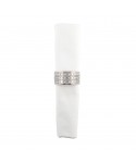 Silver napkin rings with small diamonds - set of 4