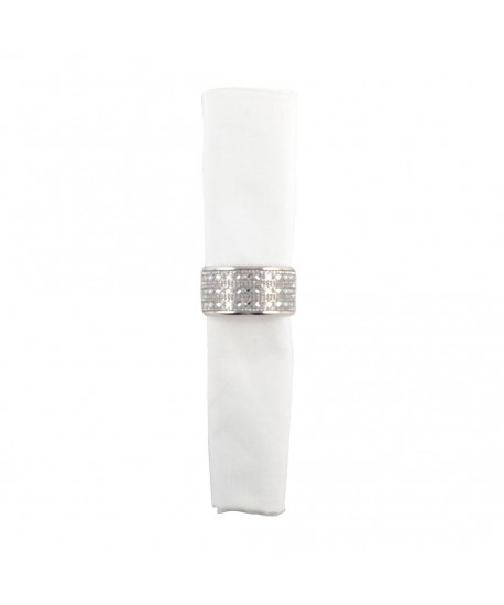 Silver napkin rings with small diamonds - set of 4