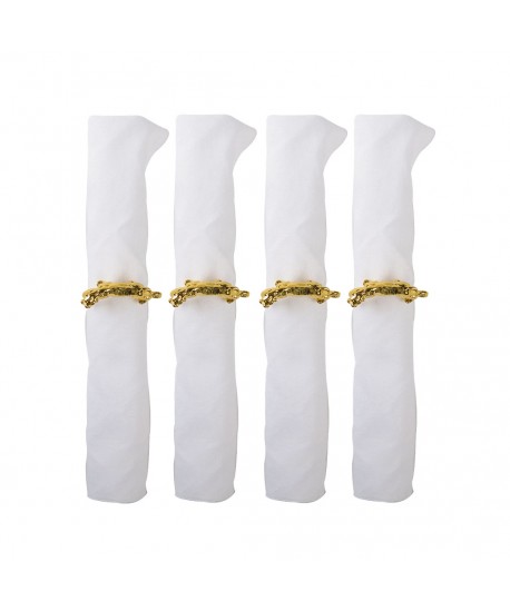 Lot de 4 ronds de serviettes tigre