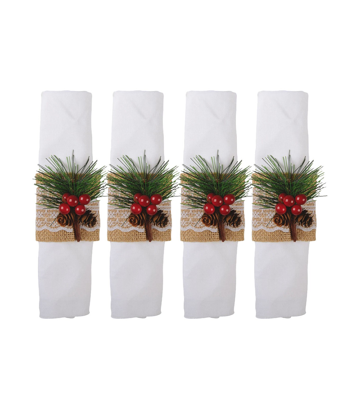 Holly napkin rings - set of 4