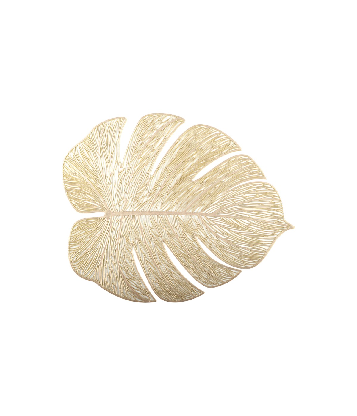 Dessous d'assiette feuille filigrane doré