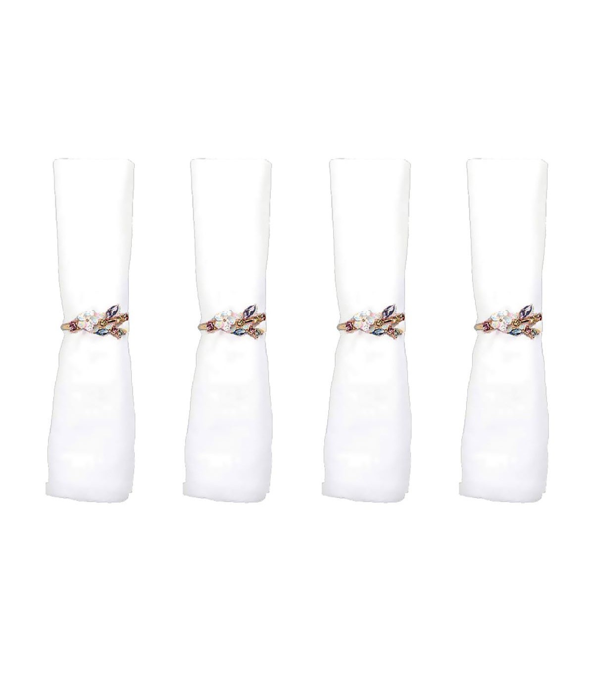 Lot de 4 ronds de serviettes diamants