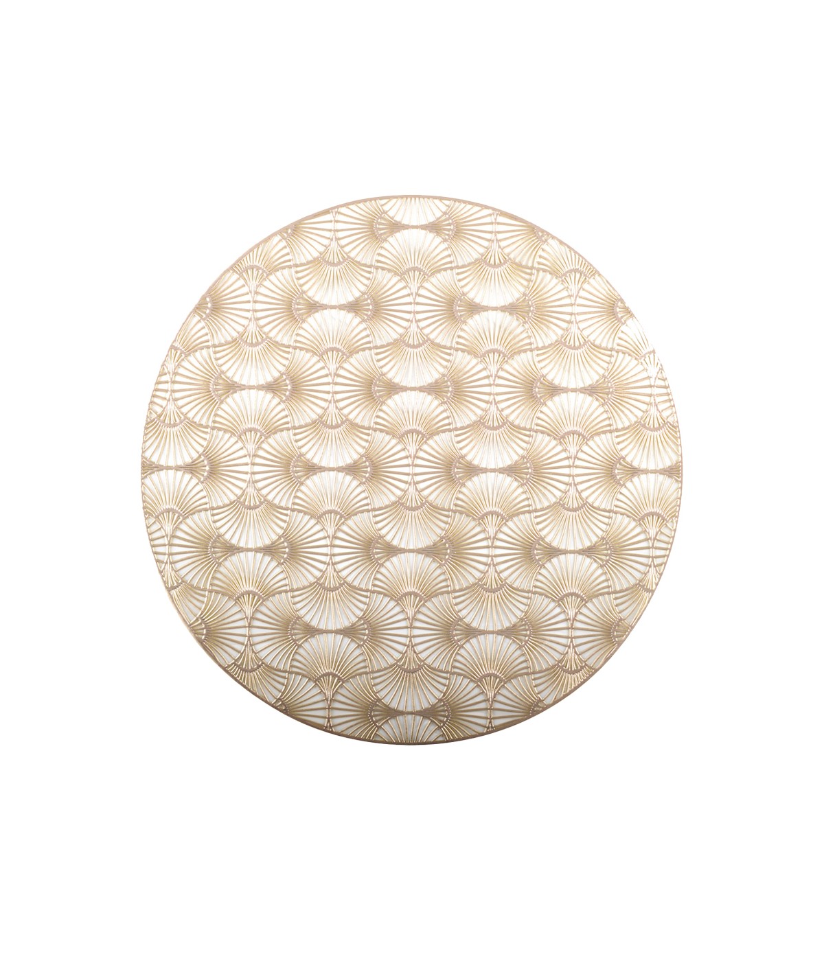 Golden ginkgo round placemat