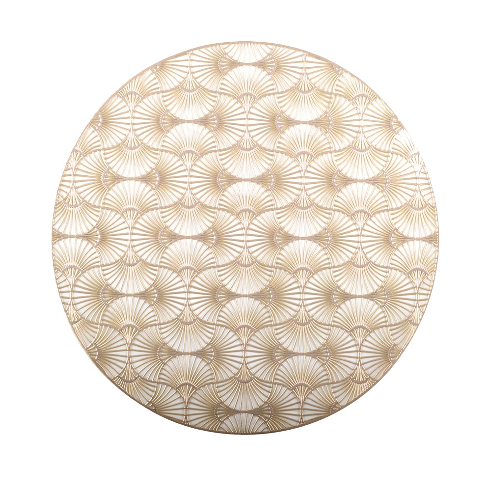 Golden ginkgo round placemat