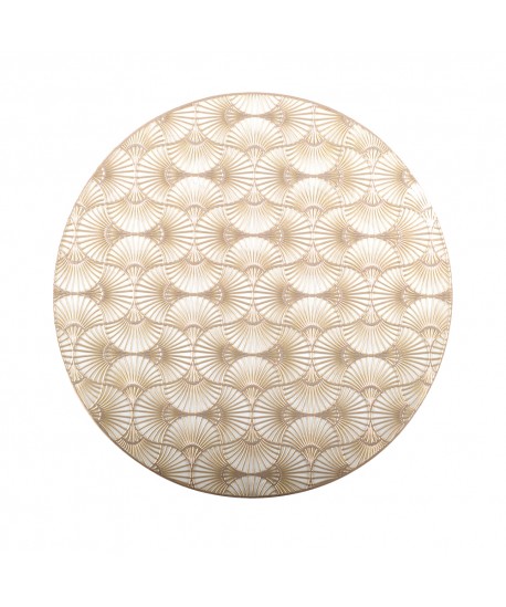 Golden ginkgo round placemat