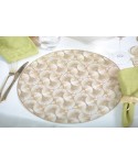 Dessous d'assiette rond ginkgo doré