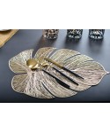 Dessous d'assiette feuille filigrane doré