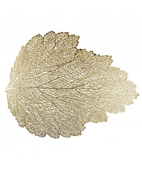 Dessous d'assiette feuille chêne doré