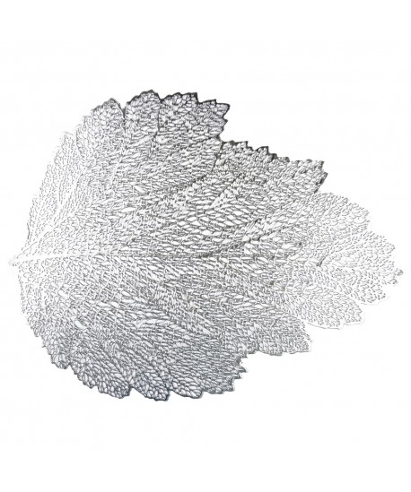 Dessous d'assiette feuille chêne argent