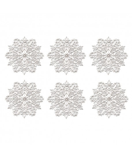 Silver snowflake coasters - set of 6