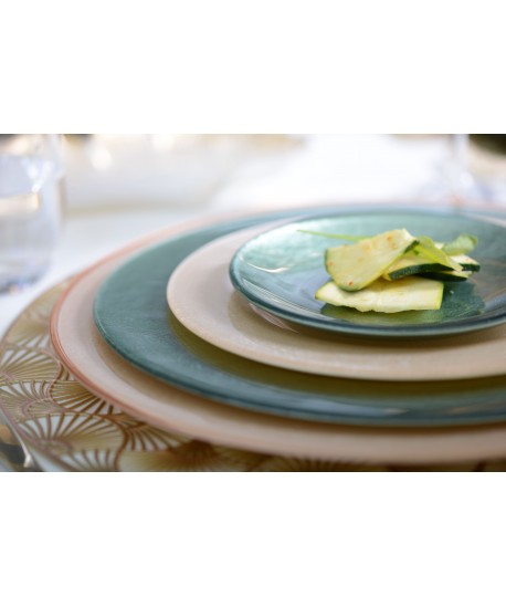 Dessous d'assiette rond ginkgo doré