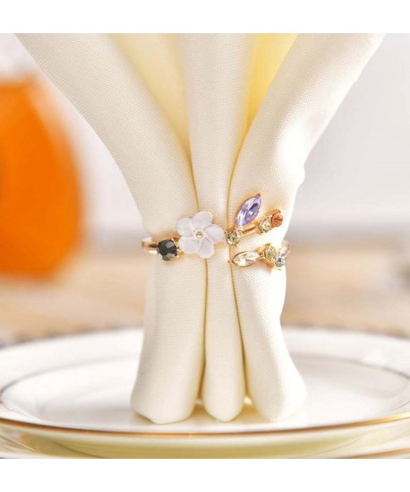 Lot de 4 ronds de serviettes diamants