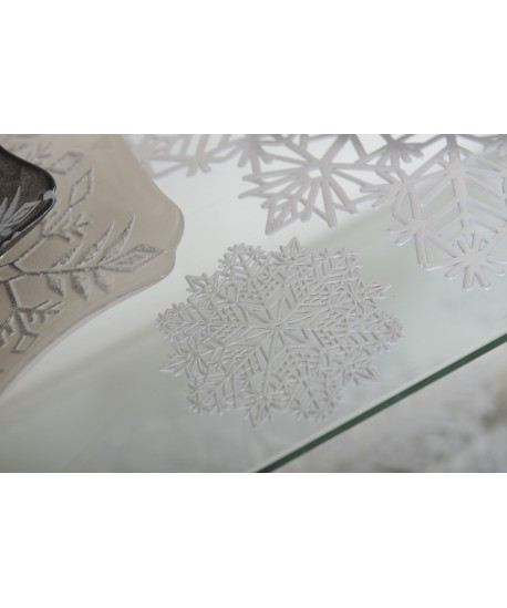 Silver snowflake coasters - set of 6