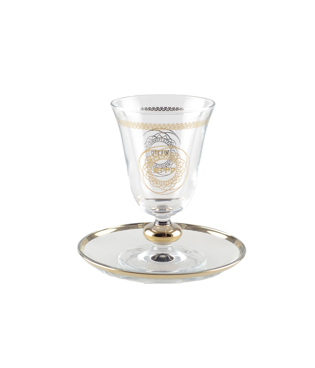 Verre à kiddouch rosace dorée