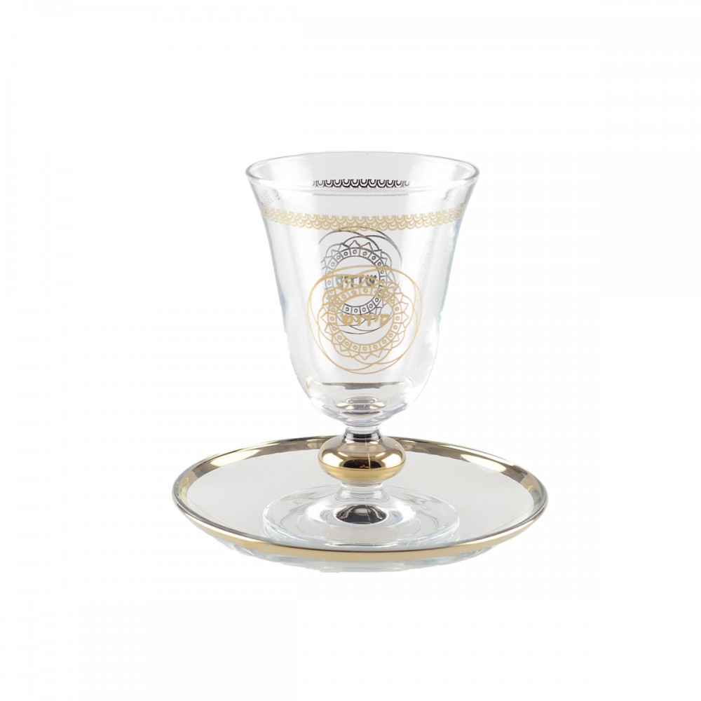 Verre à kiddouch rosace dorée