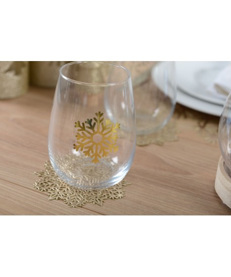Dessous de verre flocon doré  - lot de 6