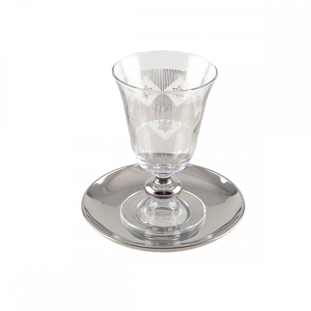 Silver maguen kiddush glass