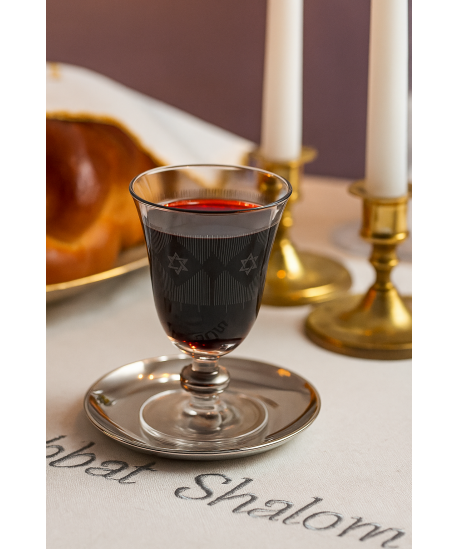 Silver maguen kiddush glass