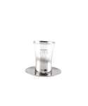 Verre à kiddouch degrade argent avec soucoupe 210ml