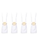 Pink and gold flower napkin rings - set of 4