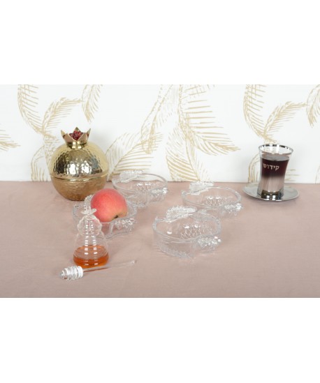 Verre à kiddouch degrade argent avec soucoupe 210ml