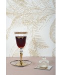 Verre à kiddouch doré sur pied avec soucoupe 270ml