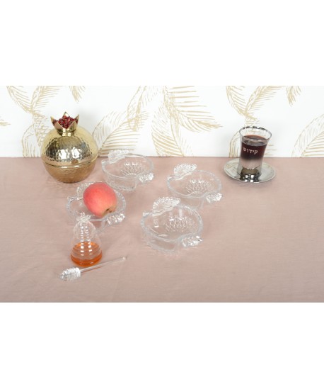 Verre à kiddouch degrade argent avec soucoupe 210ml