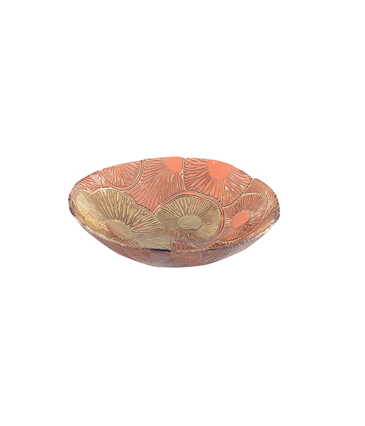 Red and gold lotus bowl 22cm