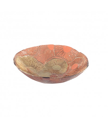 Red and gold lotus bowl 22cm