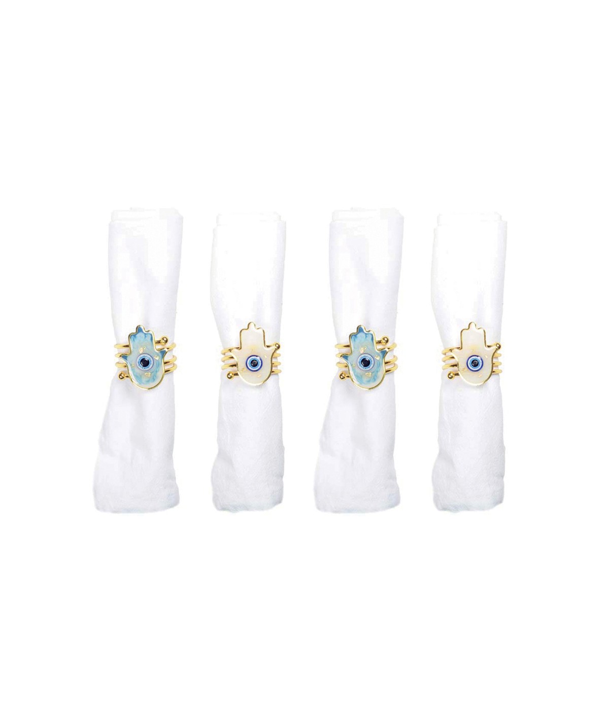 Lot de 4 ronds de serviettes mains fatma