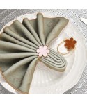 Pink and gold flower napkin rings - set of 4