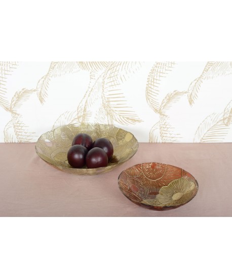 Red and gold lotus bowl 22cm