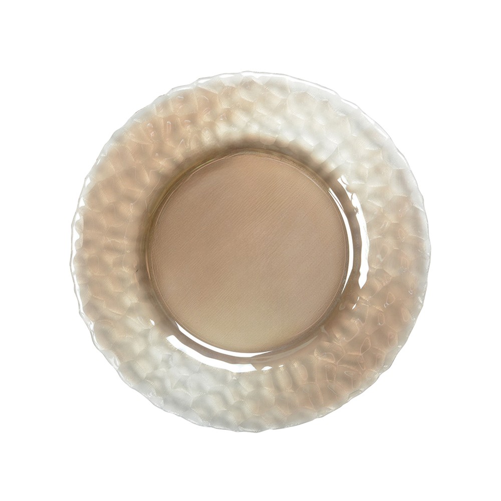 Assiette plate dorée avec bords finement textures 27cm