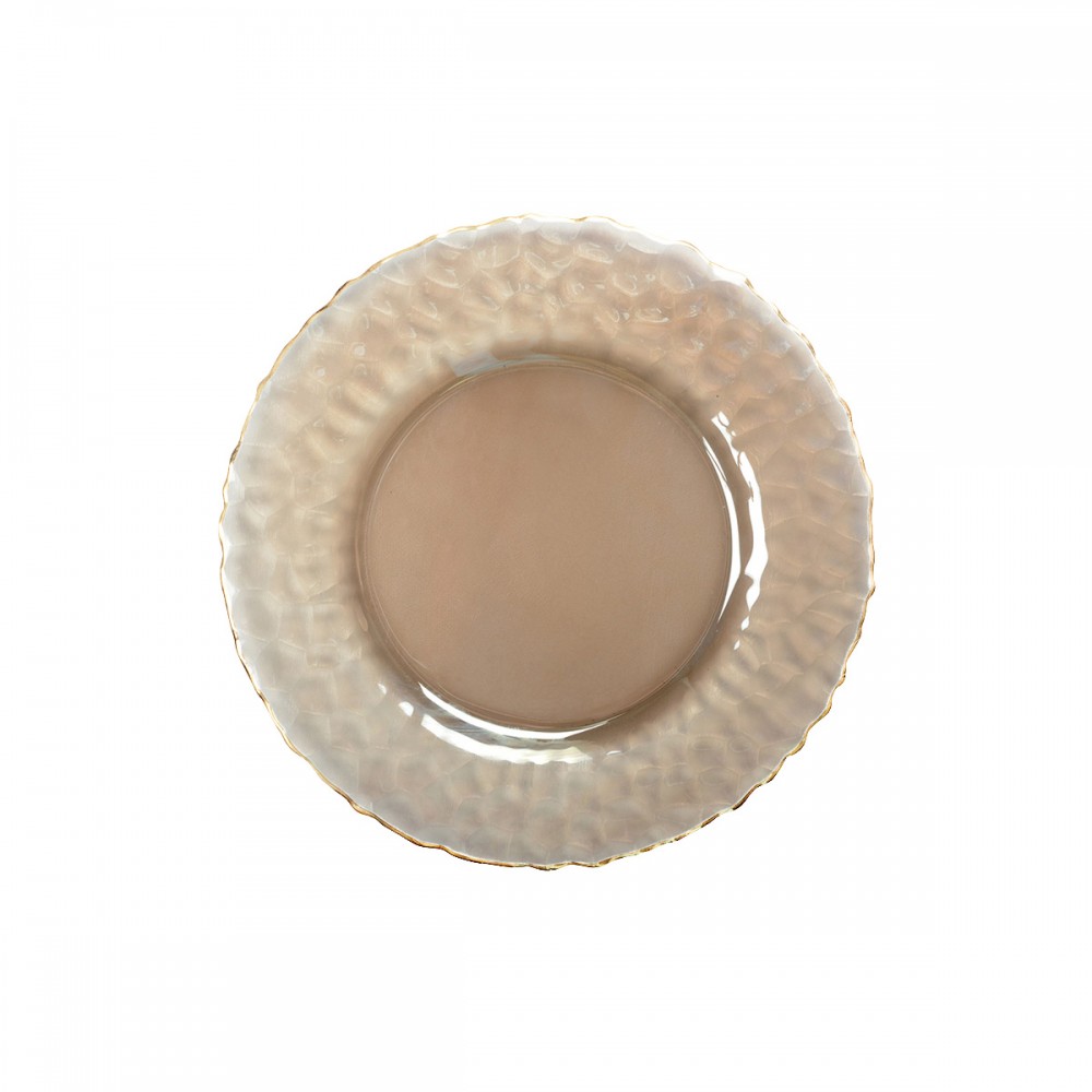 Dessous d'assiette doré avec bords finement textures 33cm