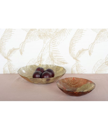 Red and gold lotus bowl 22cm
