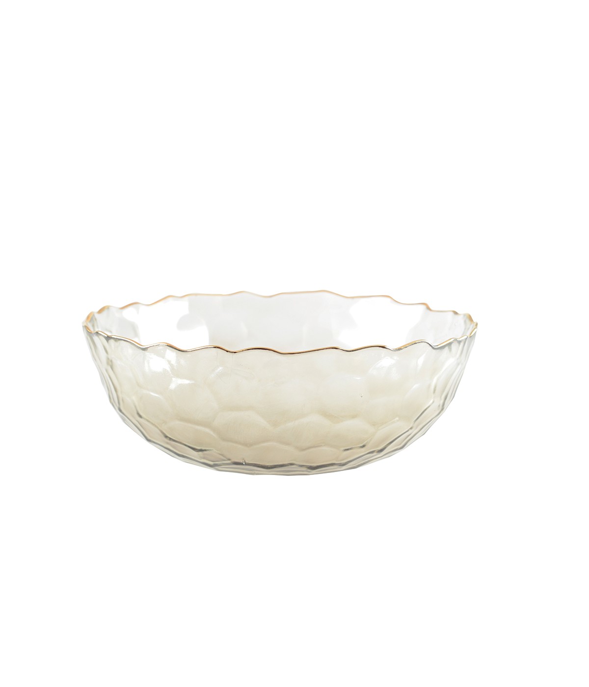 Saladier doré avec bords finement texturés 25cm