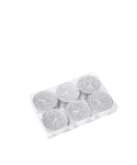 Bougie paillette argent t-light lot de 6