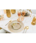 Dessous d'assiette doré avec bords finement textures 33cm