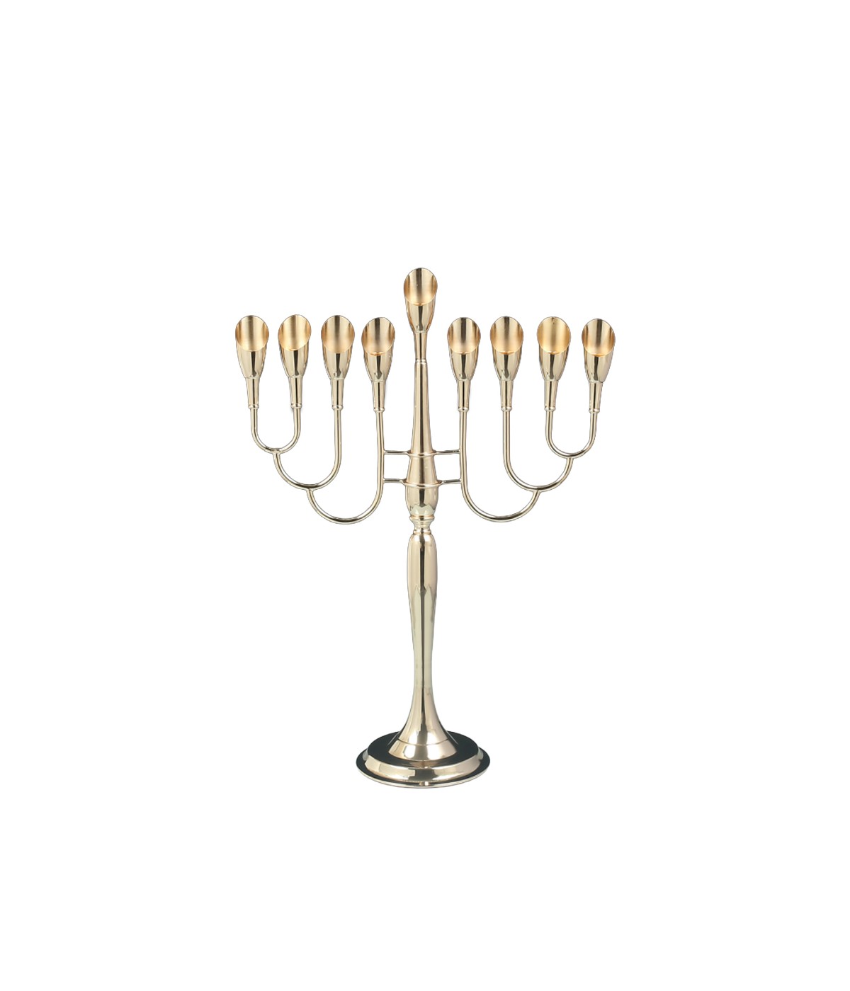 Gilded menorah on stand 53x19.5x72cm